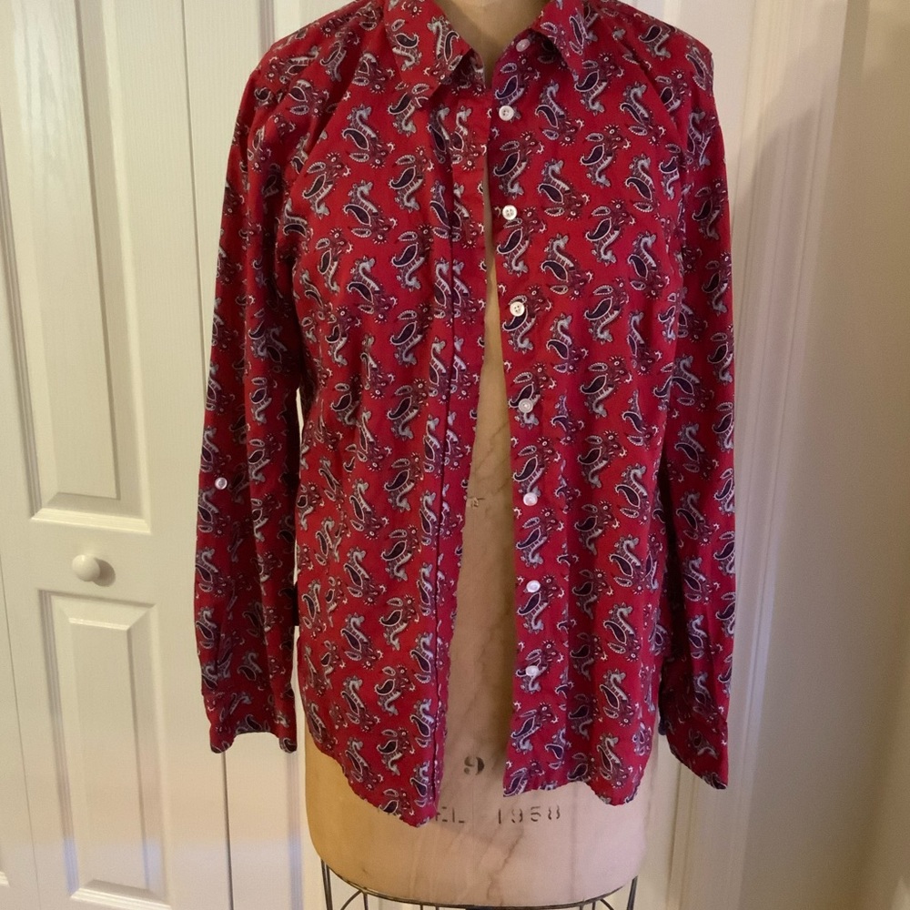 Talbots Paisley Button Up Shirt